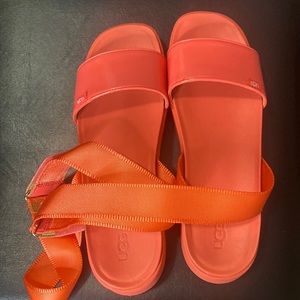 Orange Ugg Strap Sandals